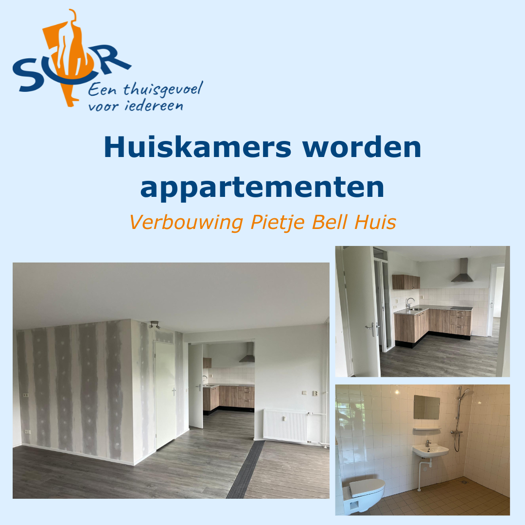 Huiskamers Pietje Bell huis omgebouwd tot appartementen